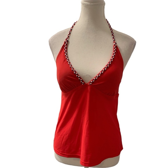 Mossimo NWT Red and Navy Halter Tankini Swimwear Top Size Medium - Picture 2 of 6